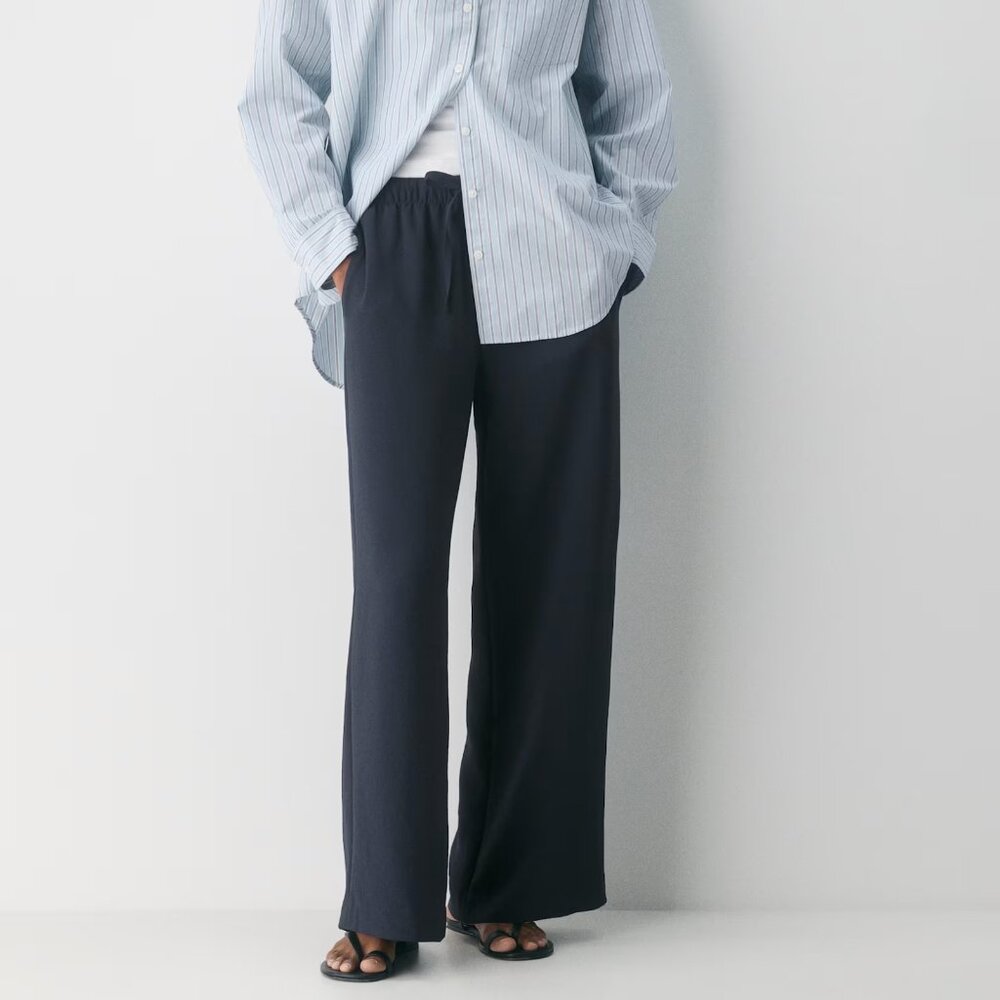Aritzia Wide Leg Pants in Dark Navy